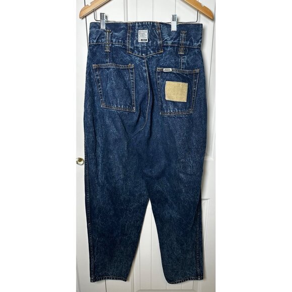 VINTAGE JORDACHE 80s HIGH RISE PLEATED ACID WASH DENIM JEANS 13/14 - Picture 3 of 10